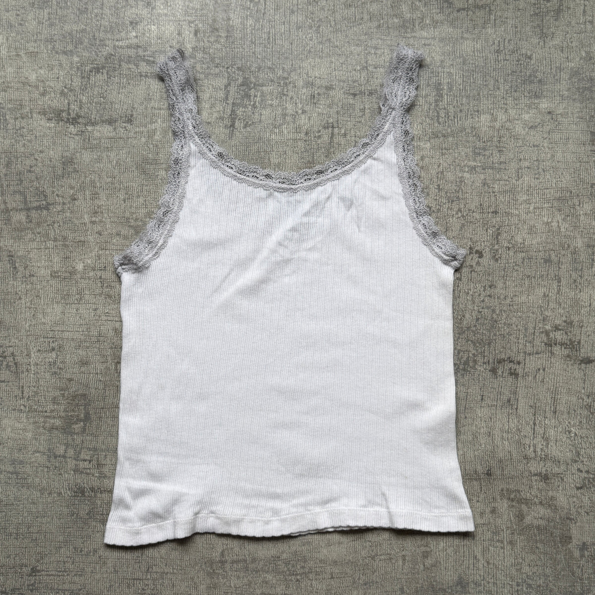 Brandy Melville Womens Cami Tank Top Size S White Grey        -A31