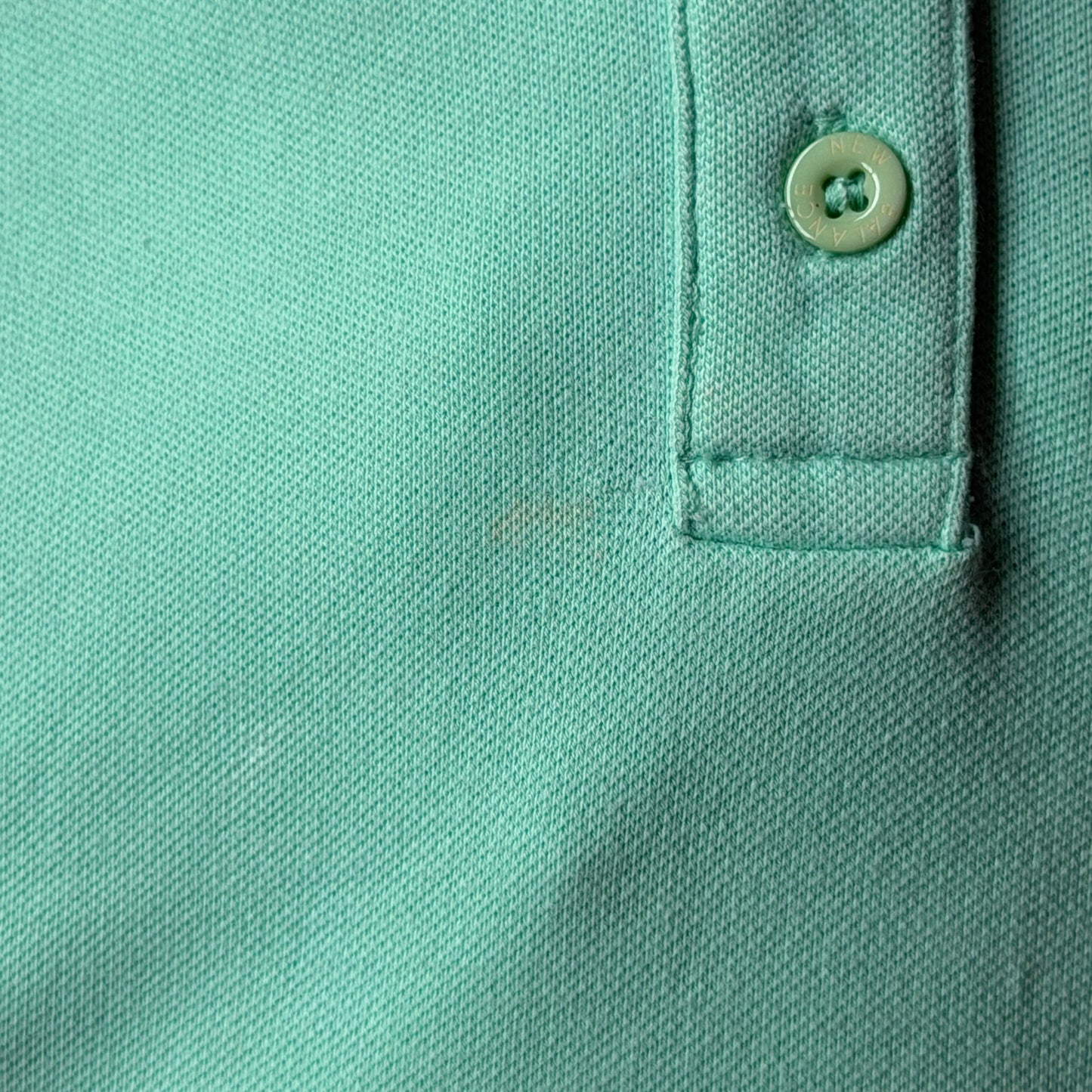 New Balance Womens Polo Shirt Size S/10 Mint Green Script Logo Top            -B29