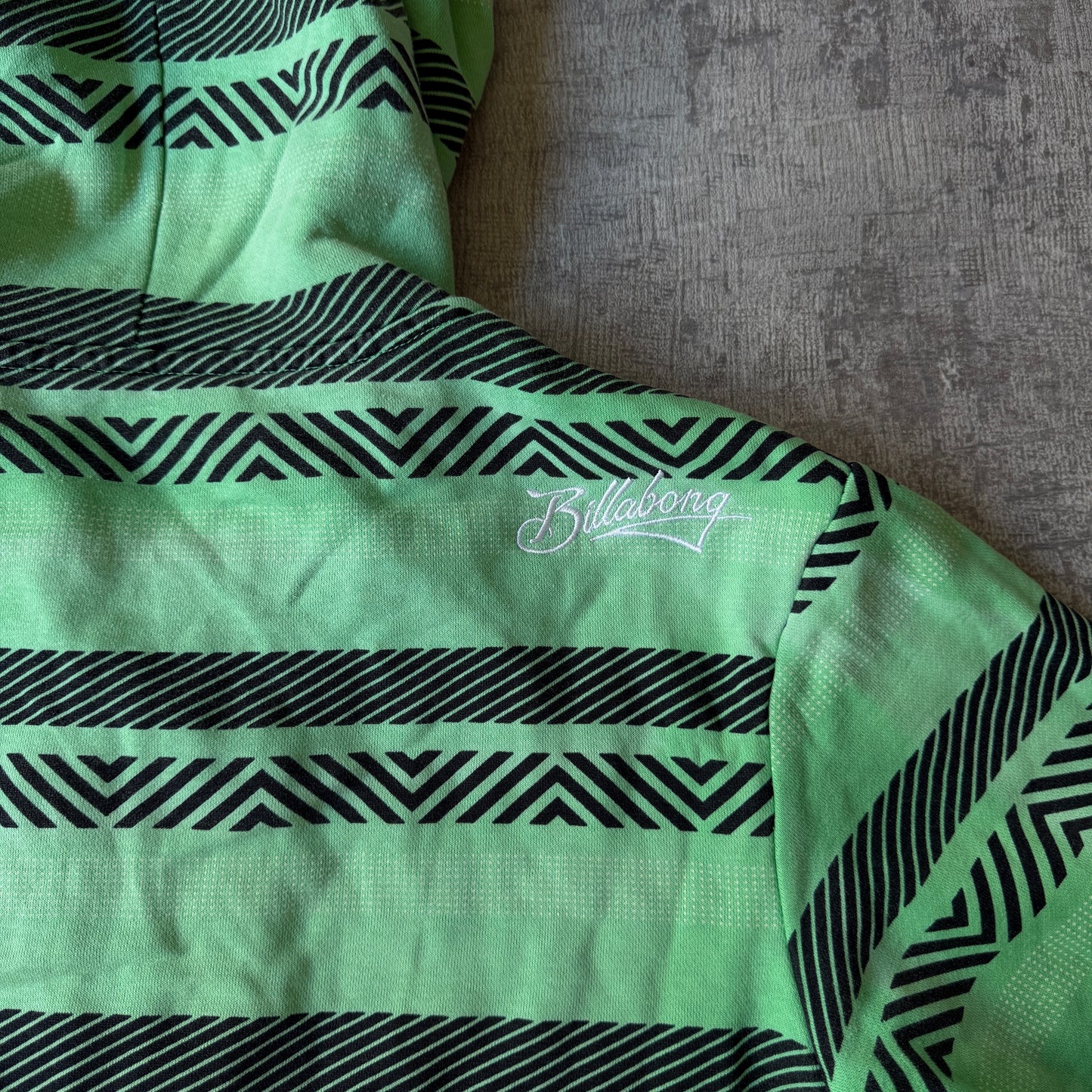 Billabong Y2K Green Graphic Zip Hoodie Size S Mens     -A8