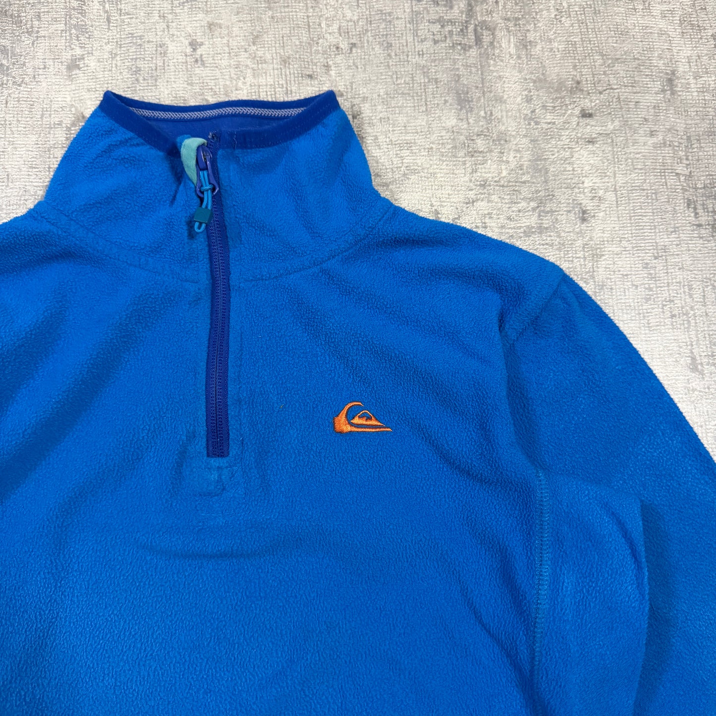 Quiksilver Y2K Blue Quarter Zip Fleece Jumper Size M/Y Fits XS-S Womens          -I31