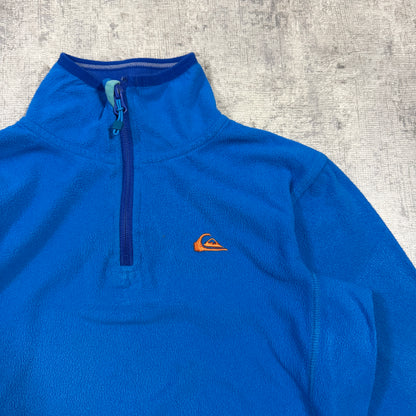 Quiksilver Y2K Blue Quarter Zip Fleece Jumper Size M/Y Fits XS-S Womens          -I31