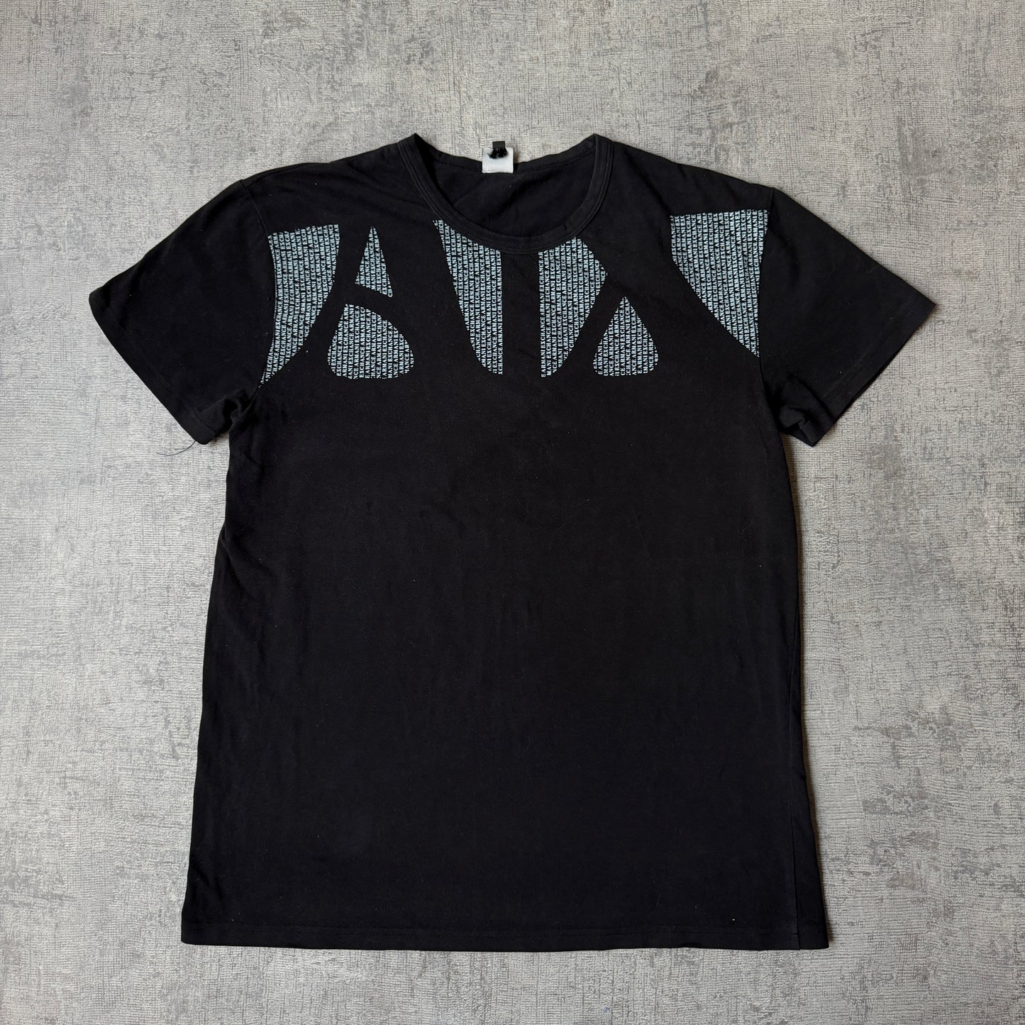Armani Exchange Y2K Graphic T Shirt Size XL Mens Black Blue Tee            -G50