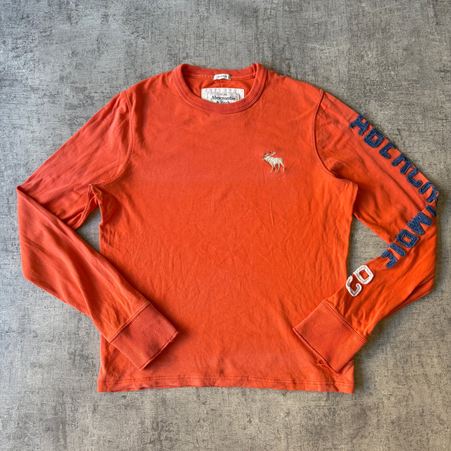 Abercrombie & Fitch Y2K Orange Long Sleeve Top Size S Womens              -B67
