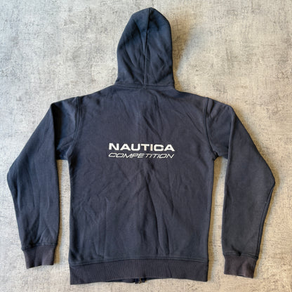 Nautica Competition Zip Hoodie Size S Mens Navy Y2K                    -C61