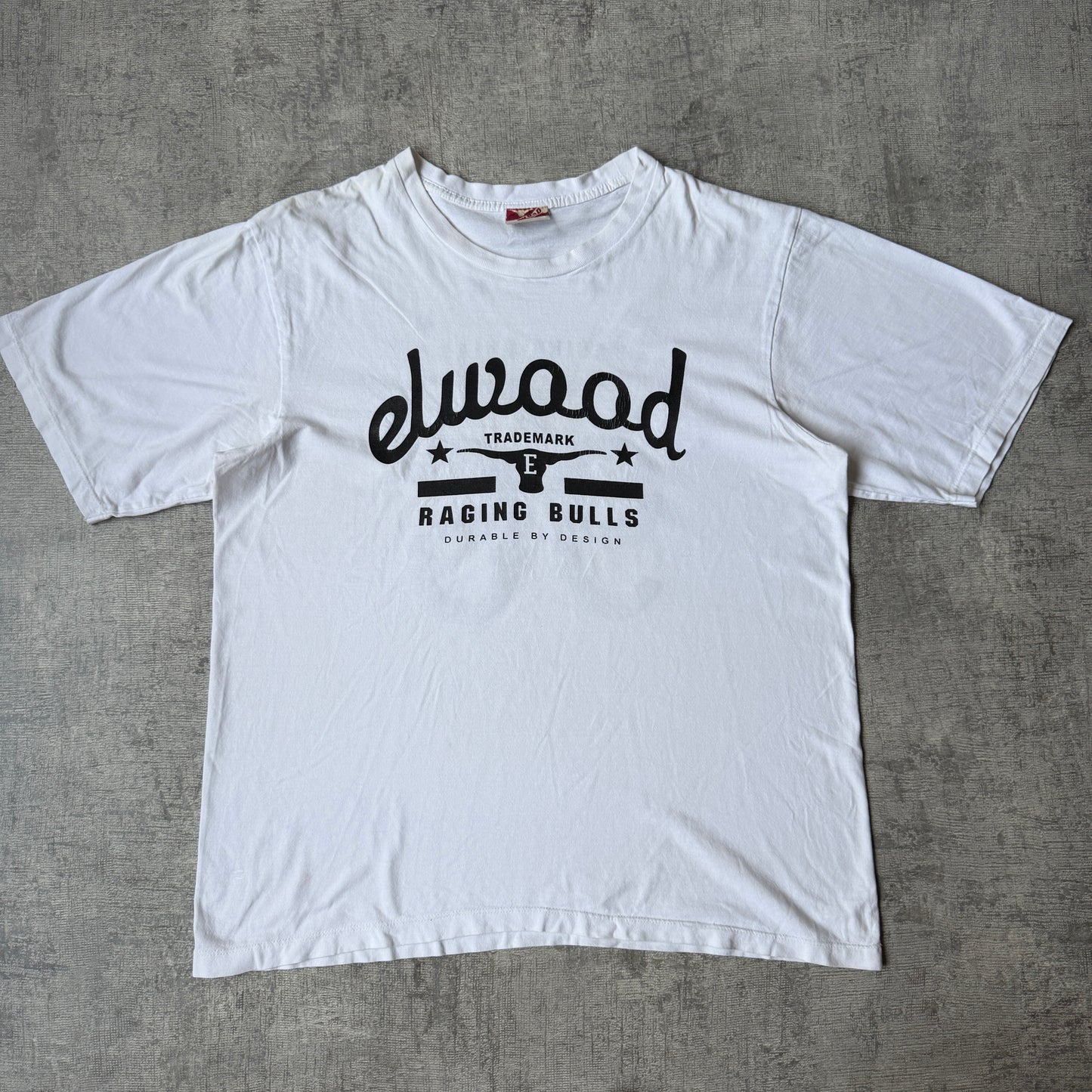 Elwood Raging Bulls Y2K White T Shirt Size Fits L Mens           -G47
