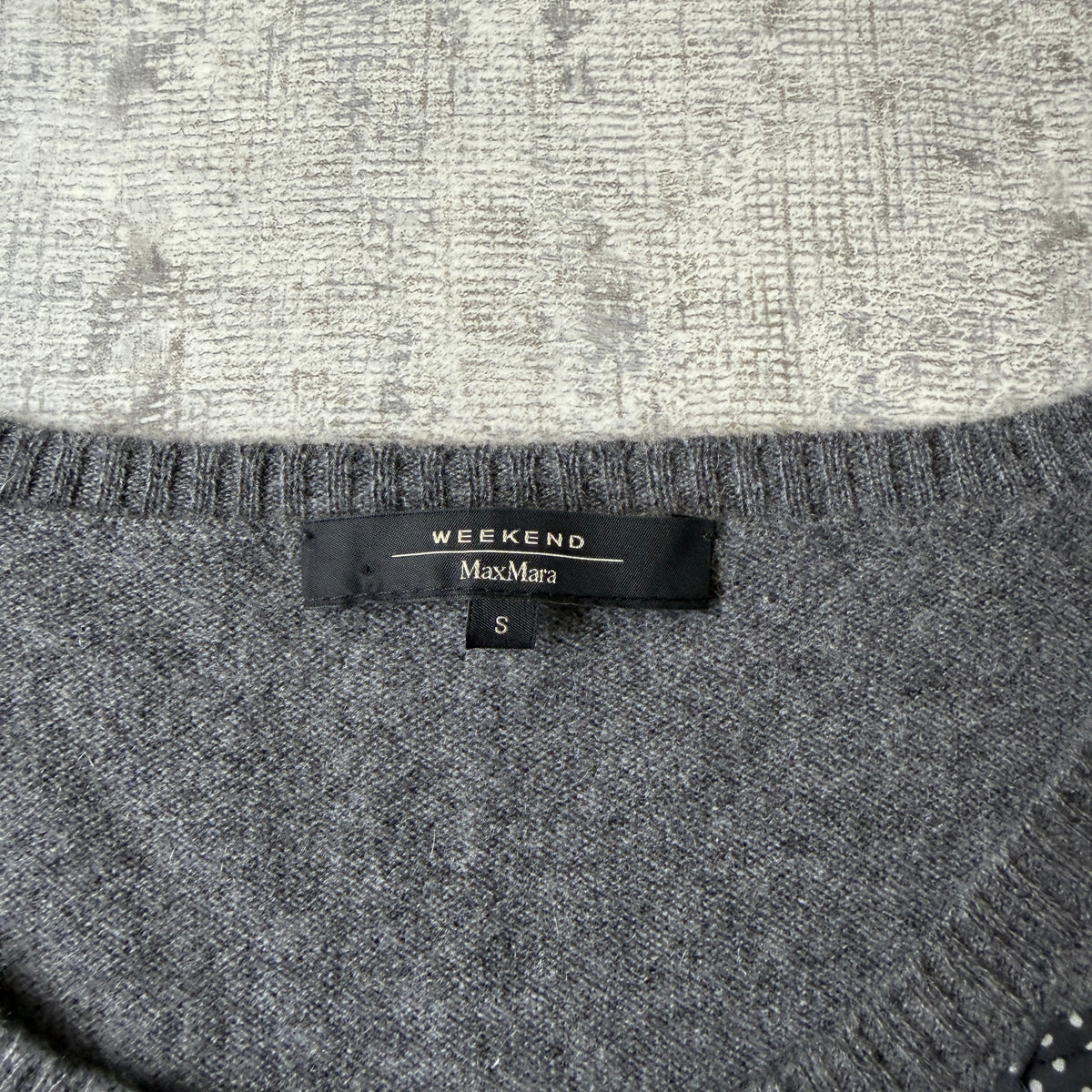 Max Mara Weekend Grey 100% Cashmere Swester Size S Womens Silk Trim         -H69