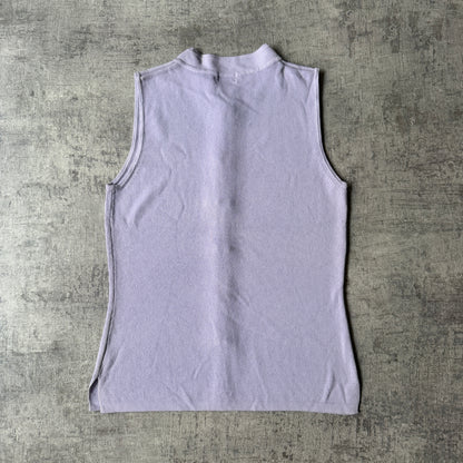 Vintage Womens Lavender Sleeveless Knit Top Size Fits S-M Made in Hong Kong           -F63