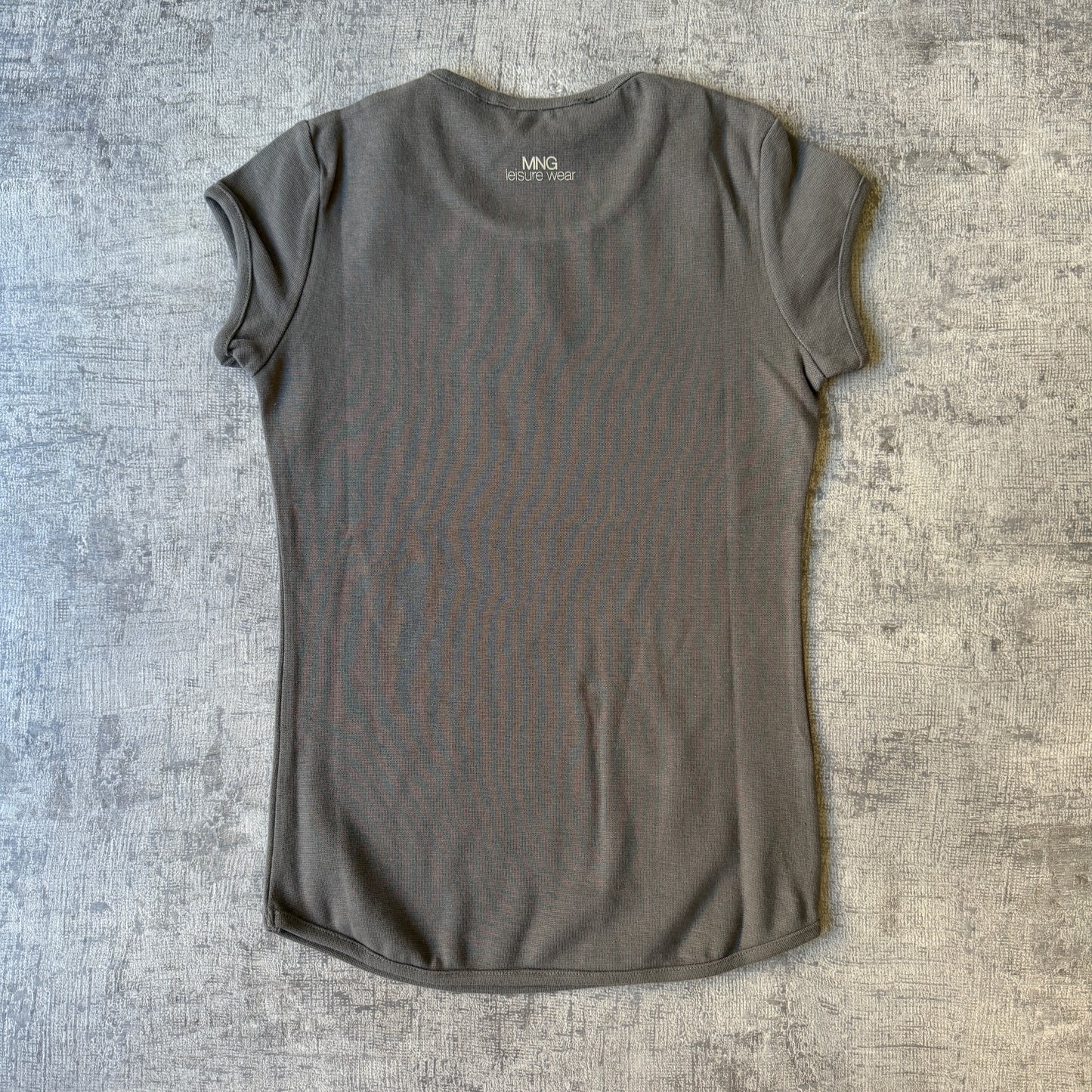 MNG Leisure Wear Khaki Womens Top Size M Long Slim Fit            -D41