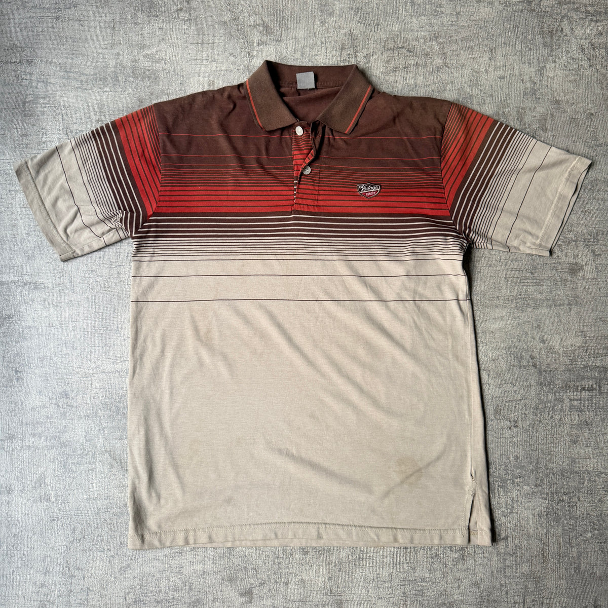 Ocean Beach Mens Polo Shirt Size L Beige Brown                 -F36