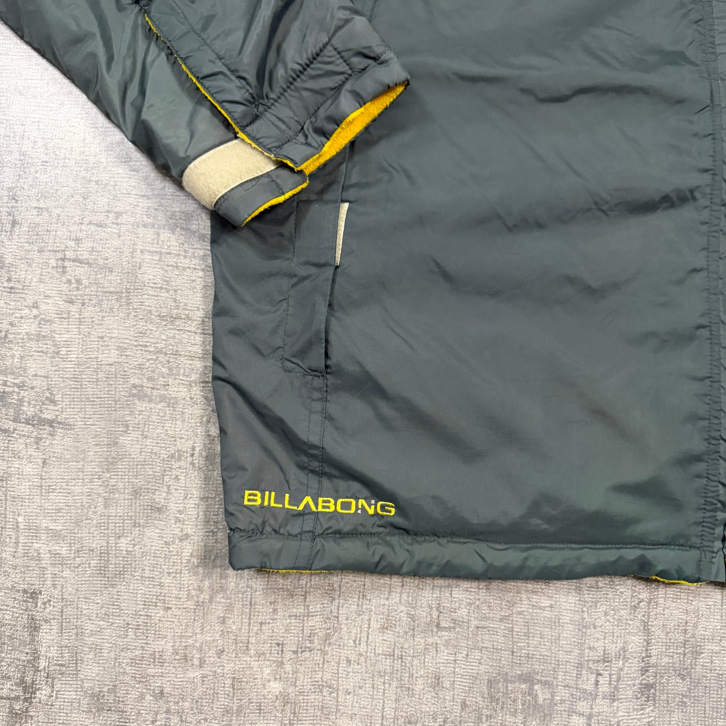 Billabong Reversible Jacket Grey Yellow Two Tone Fits XL Mens Y2K Jacket           -I34
