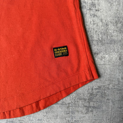 G-Star Raw Y2K Womens Orange Graphic Baby Tee Size XS Womens V-Neck               -E67
