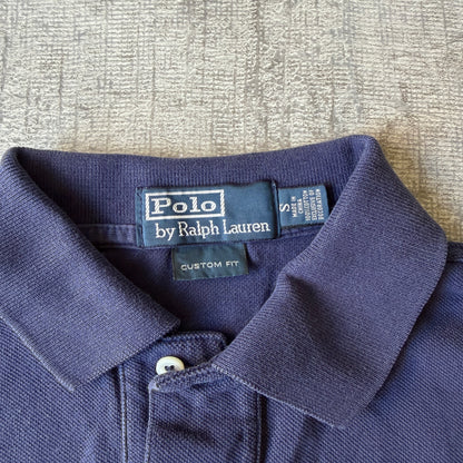 Polo Ralph Lauren Mens Slim Fit Navy Polo Shirt Size S Longline                 -D67