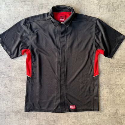 Ripcurl Y2K Button Up Shirt Size L Mens Black Red             -B53