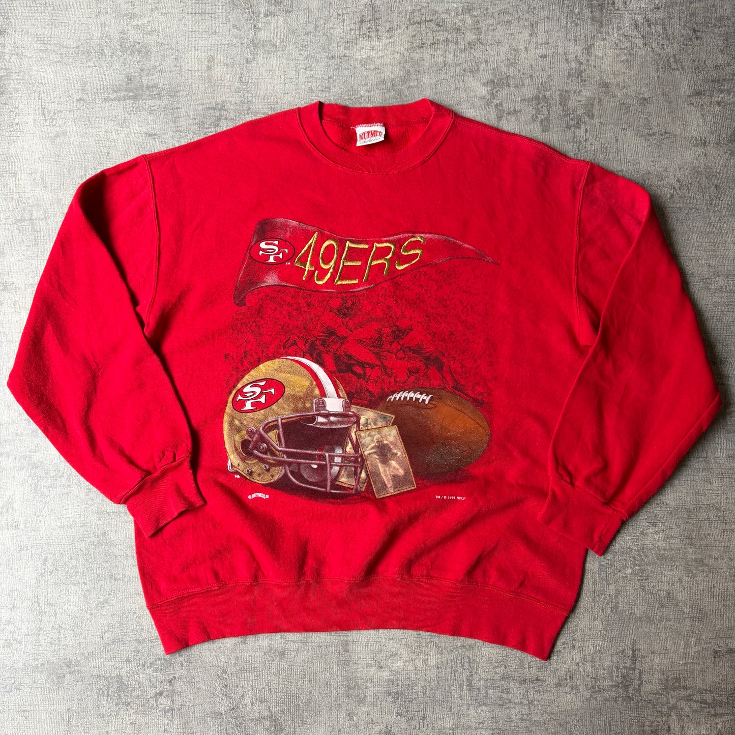 Vintage Nutmeg San Francisco 49’s Sweater Size L Mens Red Pullover           -H29
