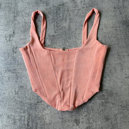 With Jean Womens Salmon Pink Corset Top Size M Womens            -H64