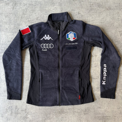 Kappa Audi Y2K Womens Fleece Racing Jacket Size L Black                    -C62
