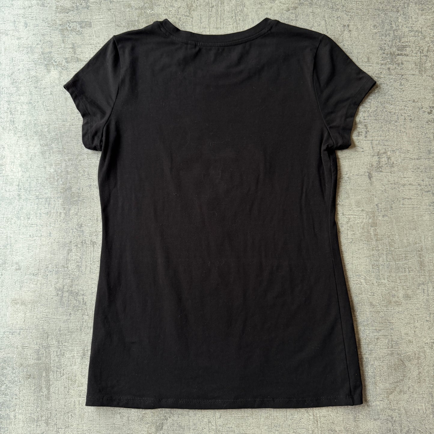 GUESS Womens Y2K Sparkle Top Size M Womens Black Fitted Tee           -B27