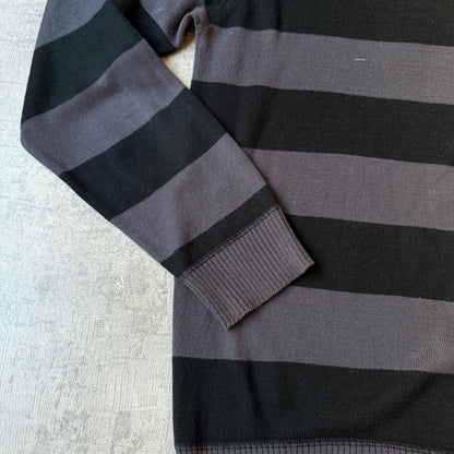 Y2K Jay Jays Graphic Sweater Grey Striped Size M Mens         -B47
