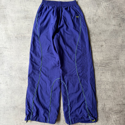 Reebok Baggy Y2K Track Pants Size S Blue/ Yellow Adjustable Ankles                -F12
