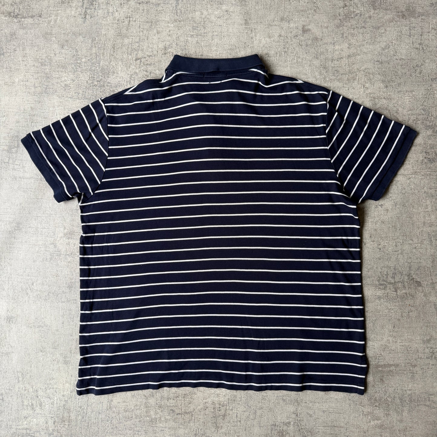 Polo Ralph Lauren Striped Polo Shirt Size XXL Mens Coloured Pony Navy/ White           -A34