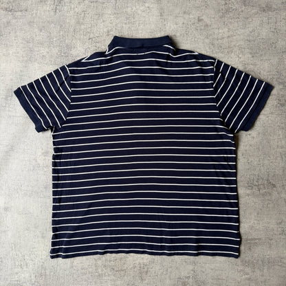 Polo Ralph Lauren Striped Polo Shirt Size XXL Mens Coloured Pony Navy/ White           -A34