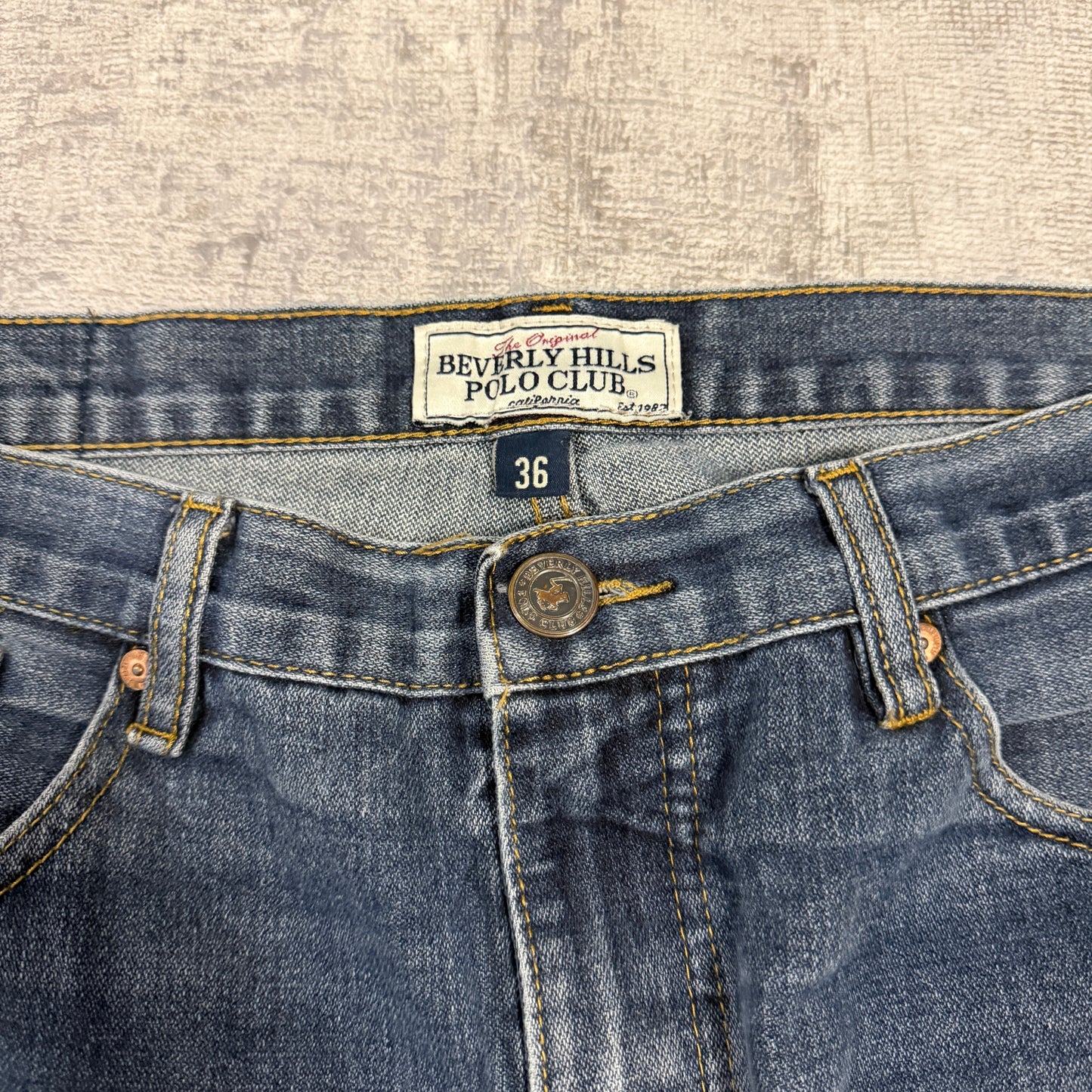 Beverley Hills Polo Club Vintage Jeans Size 36 Blue Washed Denim         -I11