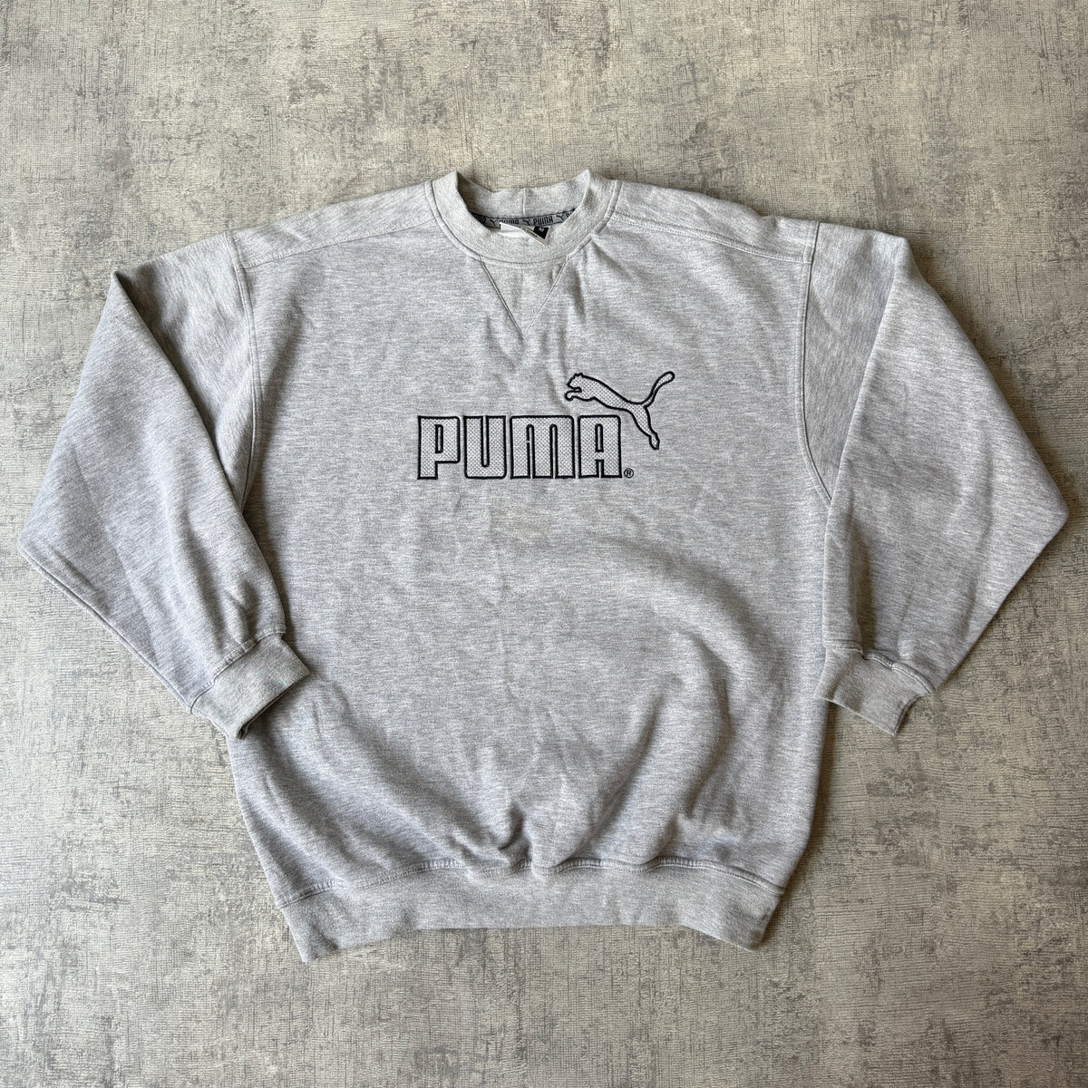 Puma Vintage Grey Sweater Size M Mens Logo Graphic                  -E30