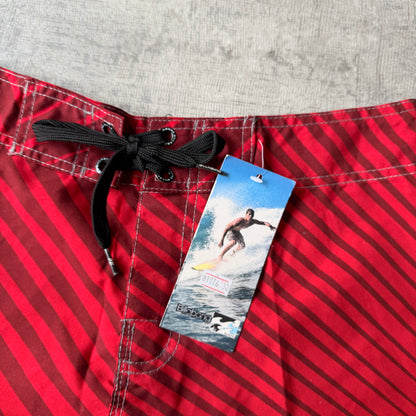 Billabong Y2K Boardies Size 32 Red Black White NWT'S             -B57