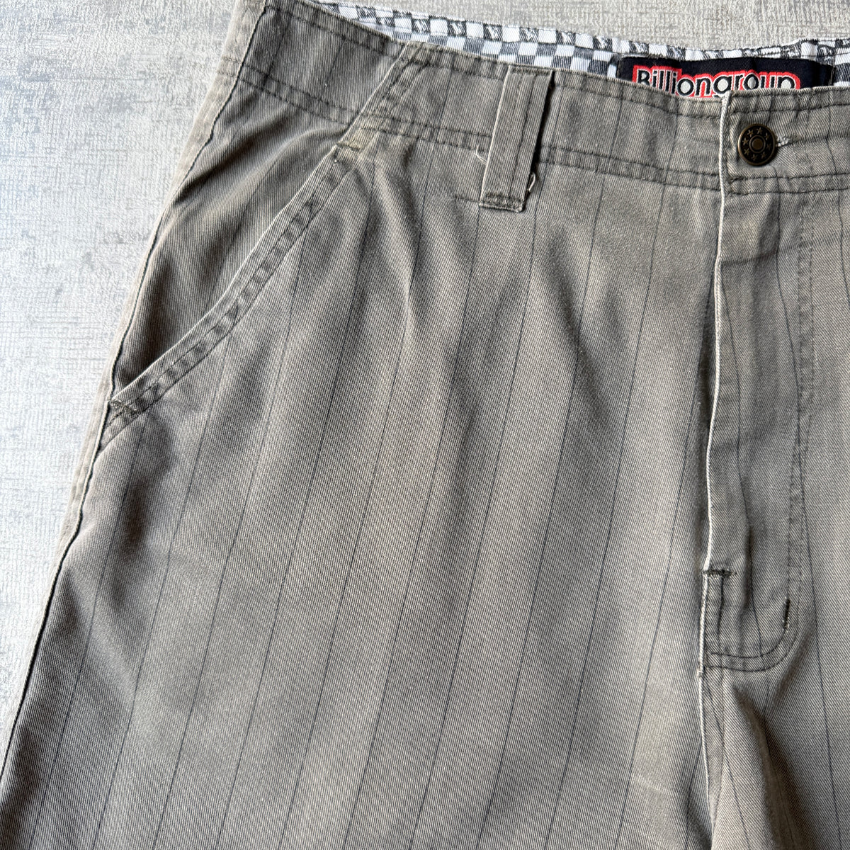 Billiongroup Y2K Baggy Grey Cargo Shorts Size M/32 Pinstripe             -B56
