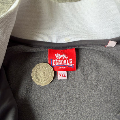 Lonsdale Y2K Track Jacket Size XXL Grey White Full Zip                   -E25