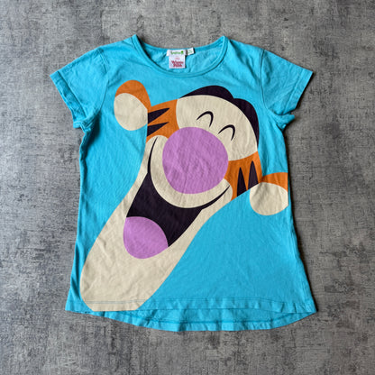 Tigger Light Blue Graphic Womens Baby Tee Size Fits XS-S Womens        -H57
