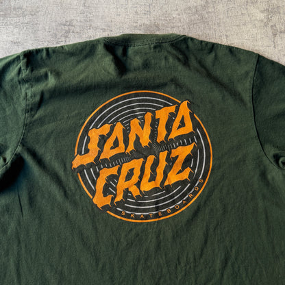 Santa Cruz Skate Y2K Green Graphic T-Shirt Size M Mens                   -D62