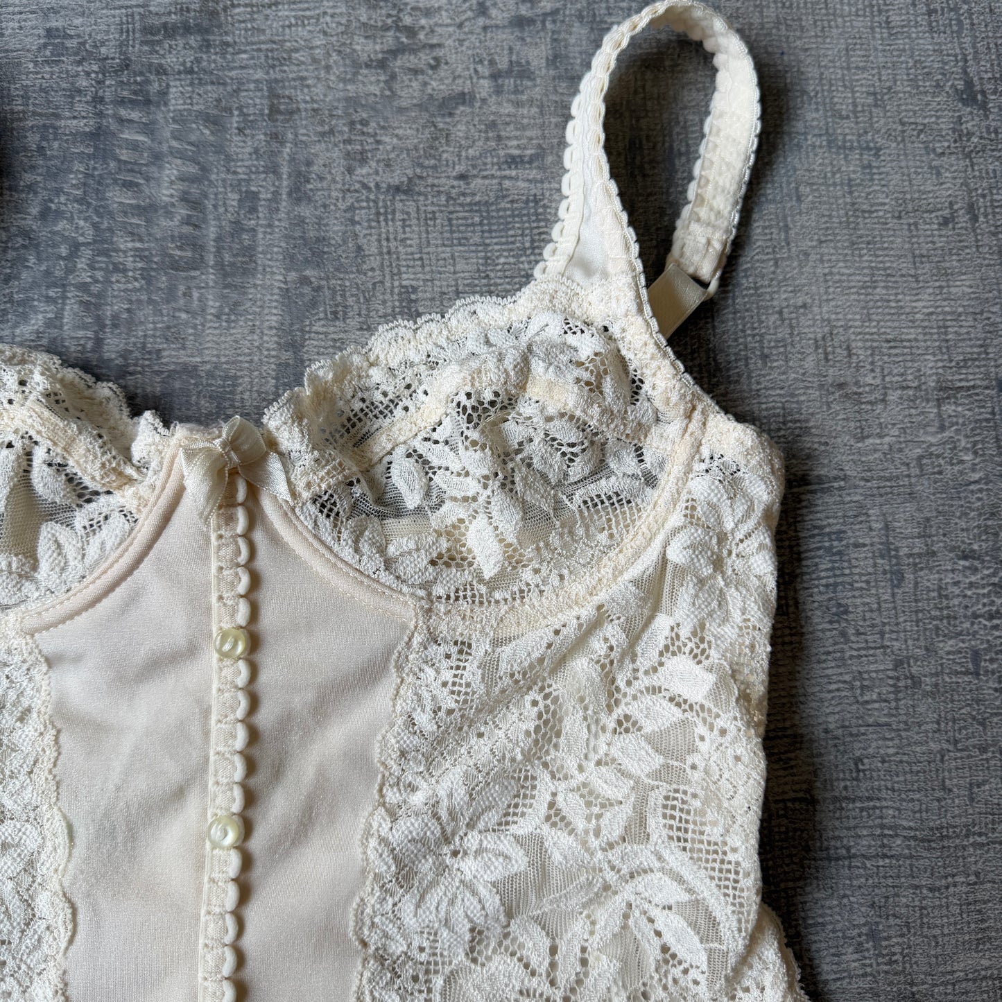Valisero Lace Cream Womens Cream Corset Top Size Fits XS-S           -H66