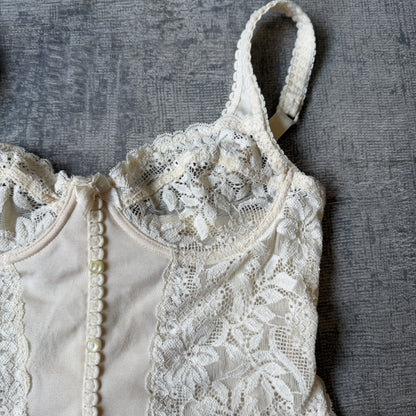 Valisero Lace Cream Womens Cream Corset Top Size Fits XS-S           -H66