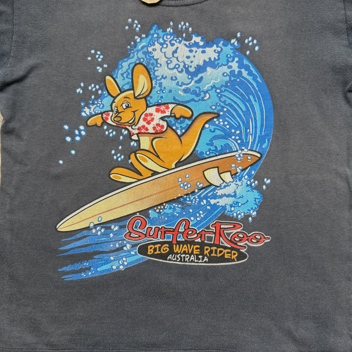 Vintage Surfer Roo Baby Tee Size 8Y Fits XS Womens Navy Top      -A32