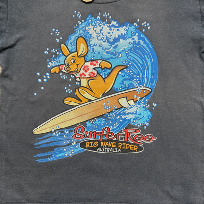 Vintage Surfer Roo Baby Tee Size 8Y Fits XS Womens Navy Top      -A32