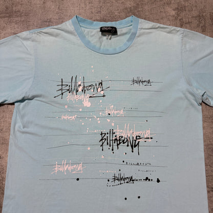 Billabong Y2K Pastel Blue Script Graphic T-Shirt Size Fits M-L Mens              -F47