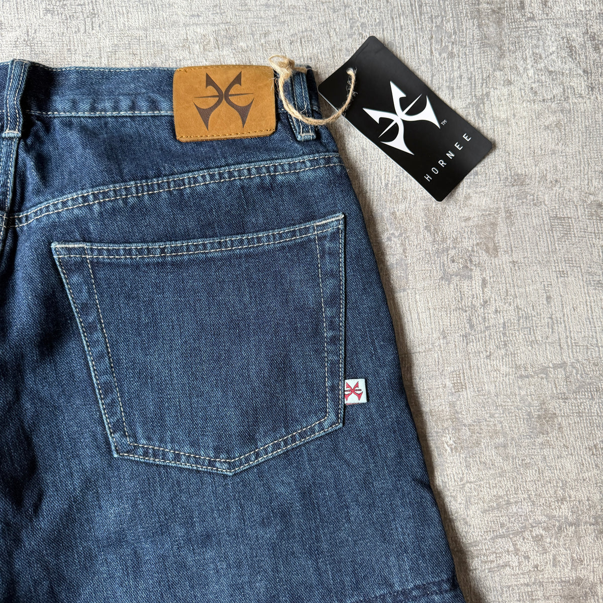 Hornee Y2K Deadstock Motorcycle Jeans Size 30 Dark Blue Denim Straight Leg NWTs         -H11