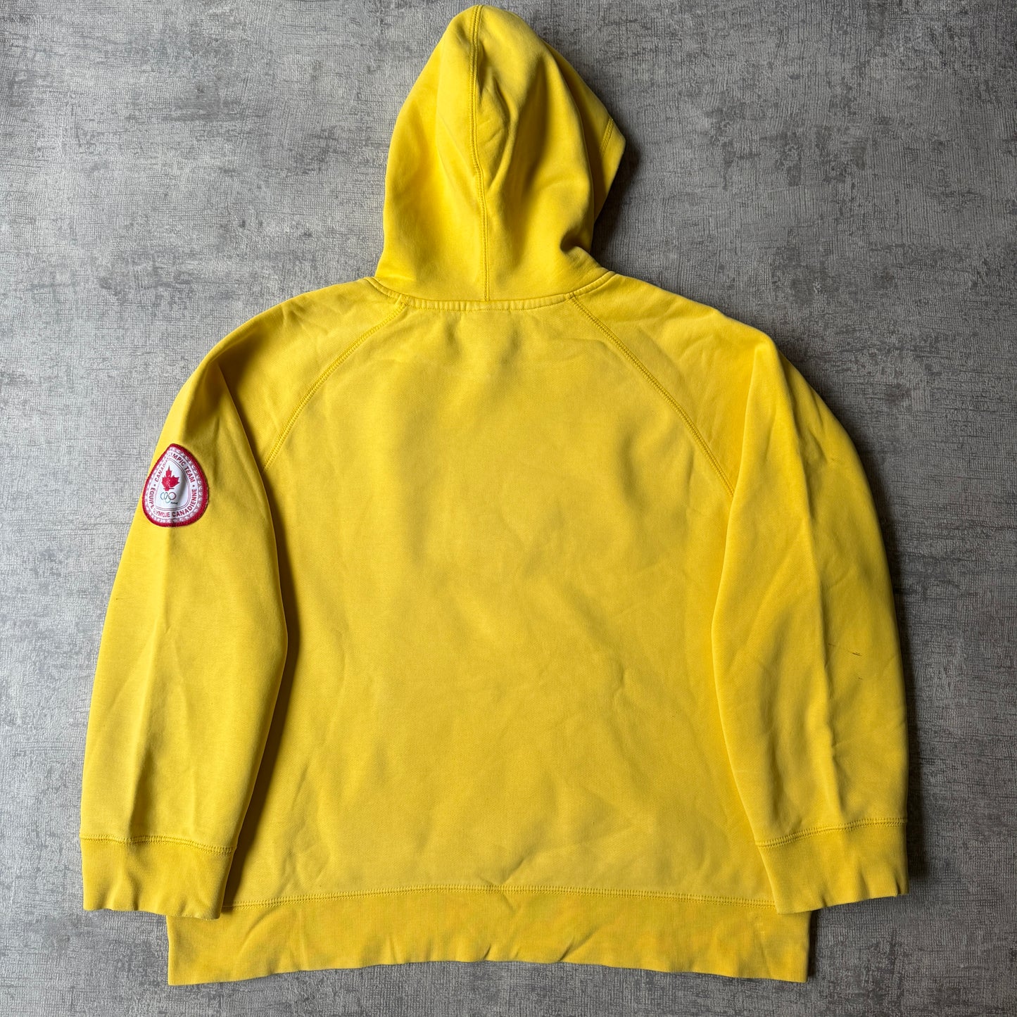 Vintage Canada Winter Olympic Hoodie Size L Mens Yellow Pullover          -H25