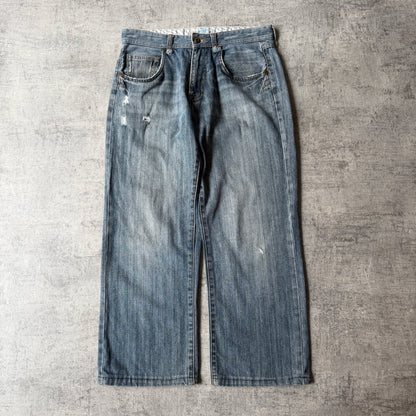 EFFEKT Y2K Baggy Jeans Size 30 Light Blue Distressed Super Baggy      -H13