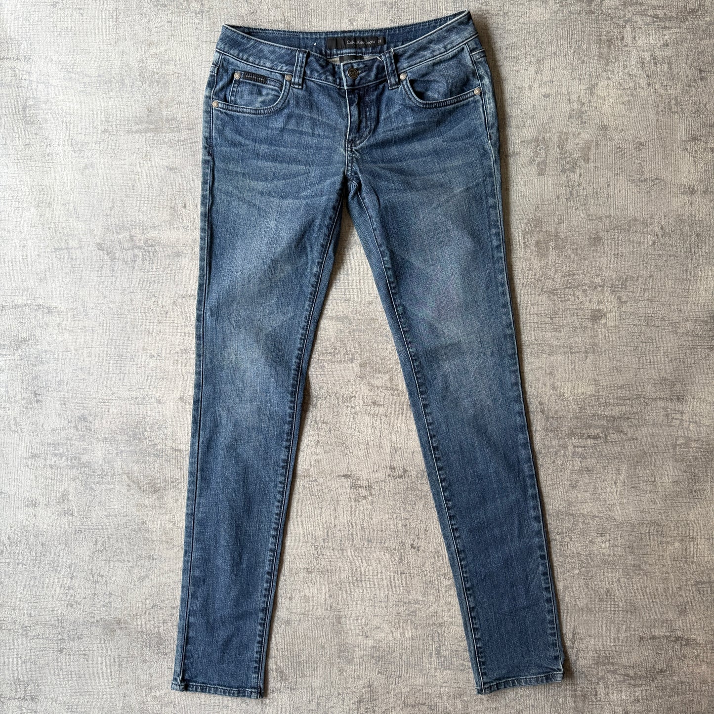 Calvin Klein Womens Low Rise Skinny Jeans Size 28 Blue Denim               -C1