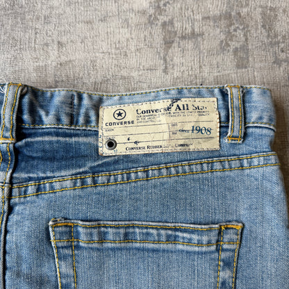 Converse Y2K Womens Denim Skirt Size 28 Low Rise Light Blue          -C58