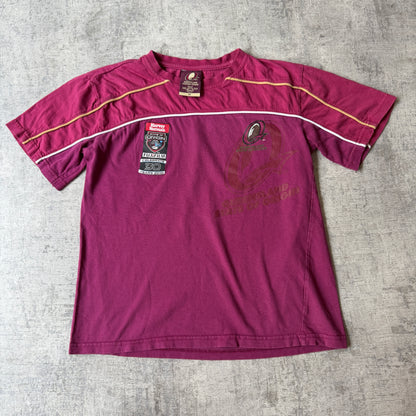 Vintage QLD Maroons Womens Baby Tee Size 10y Fits XS Womens NRL Tee         -H56