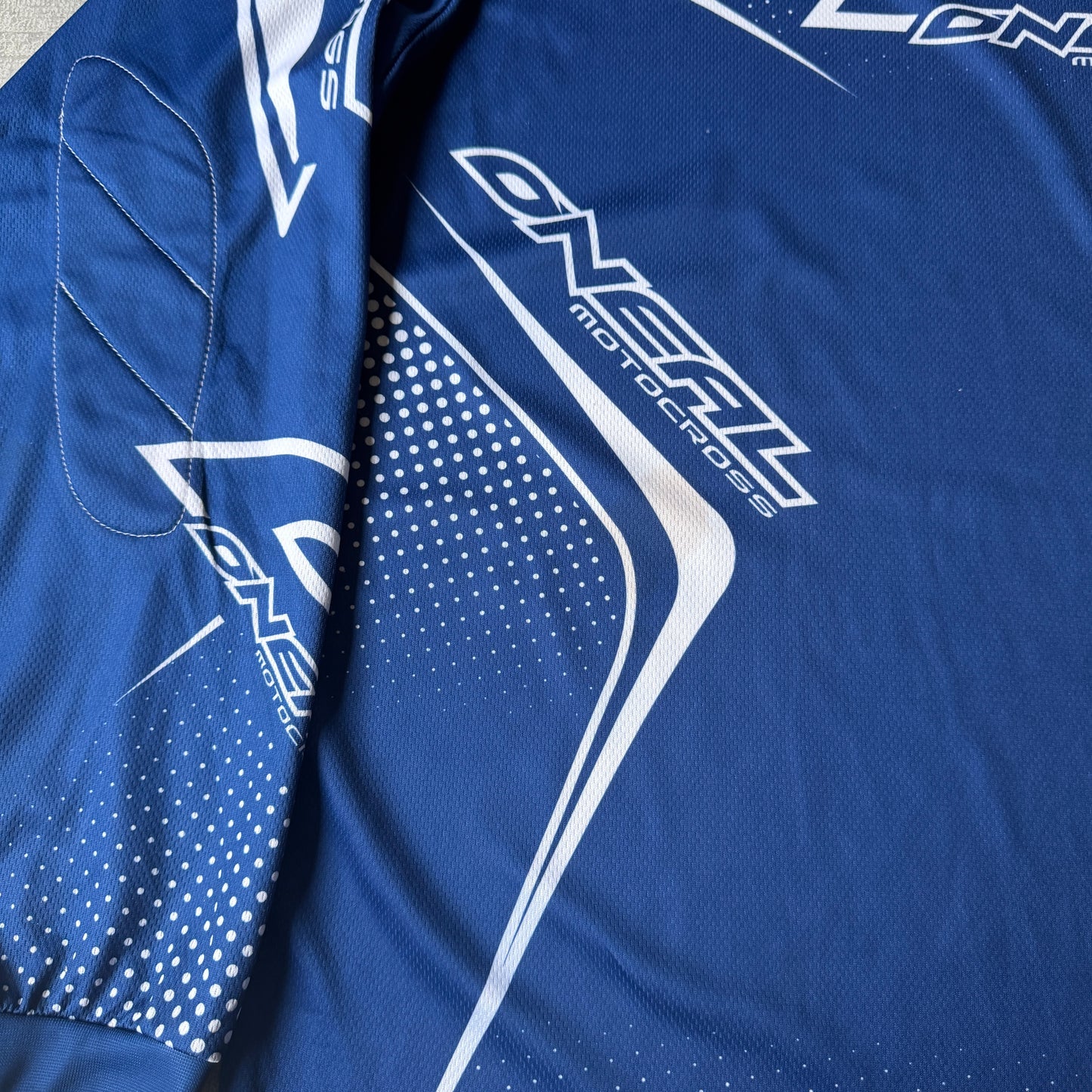 O’Neal Y2K Moto Cross Jersey Top Size L Mens Blue White Top     -H10