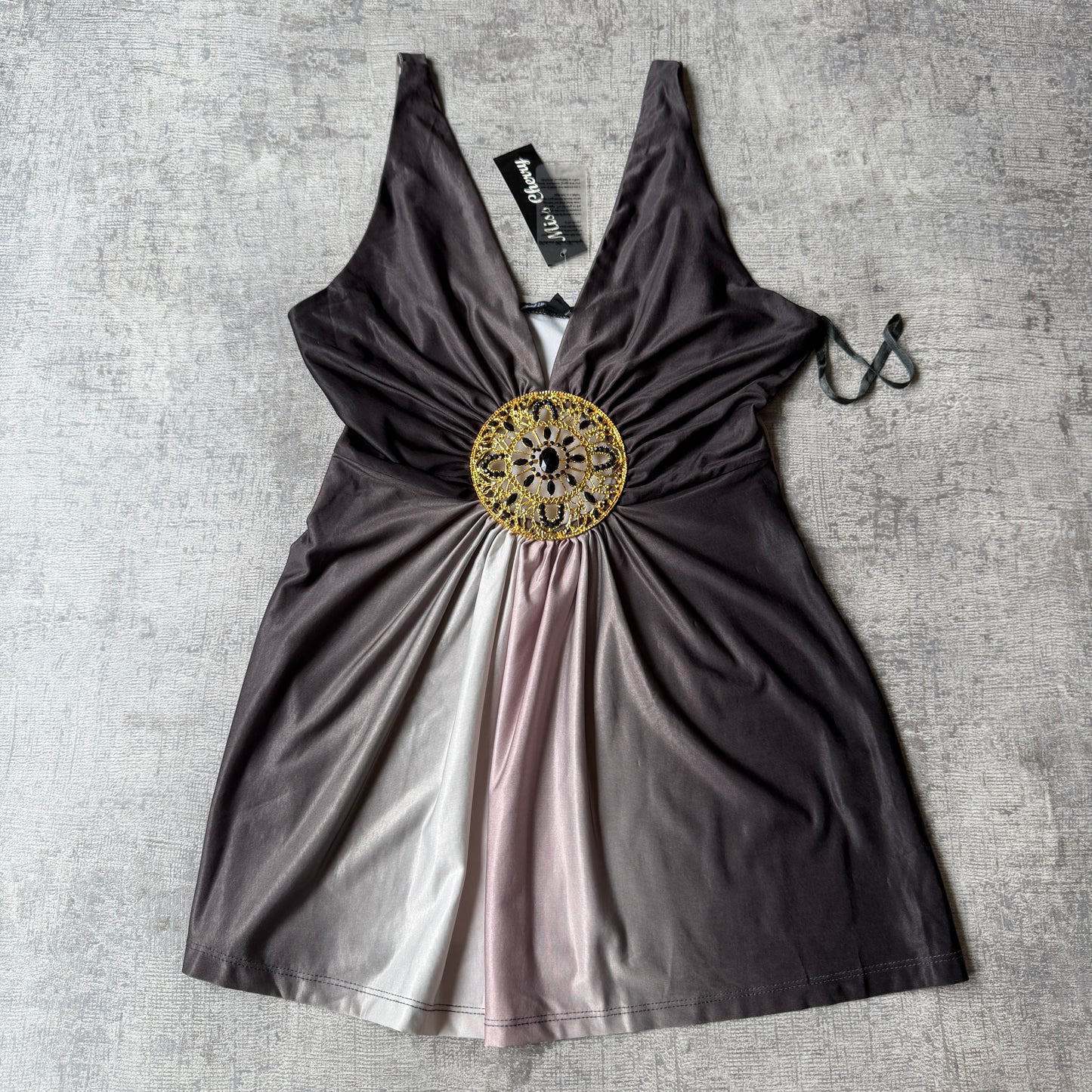 Miss Cherry Y2K Tank Top Size S Womens Black Grey NWT's              -C40
