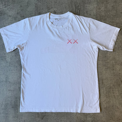 Kaws x Uniqlo T Shirt Size L Mens 2023 Release White Pink               -B65