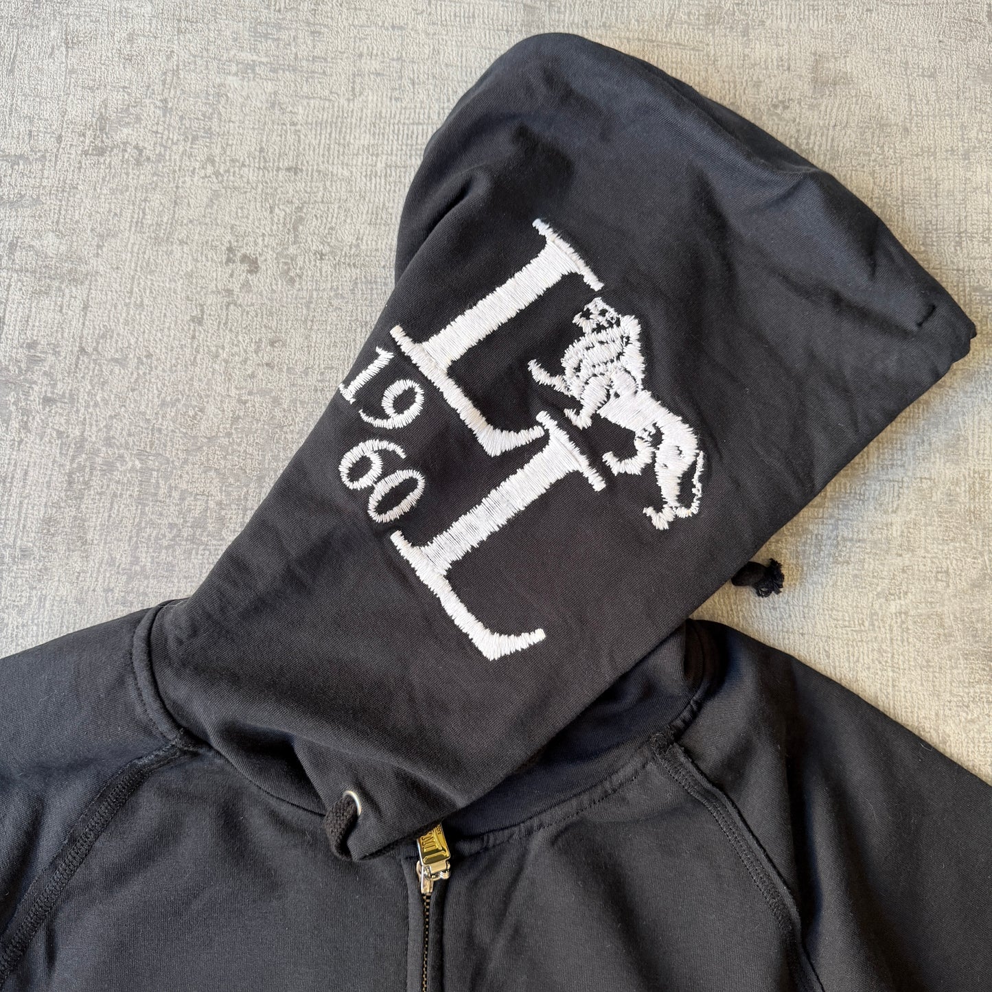 Lonsdale Y2K Womens Black Hooded Track Jacket Size 12 Graphic               -D29