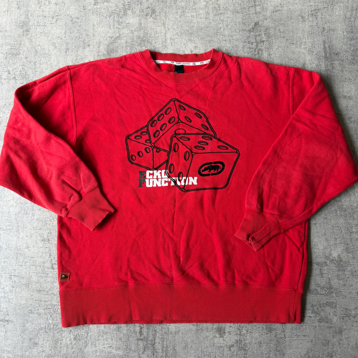 Ecko Function Y2K Red Dice Graphic Sweater Size L Mens           -C13