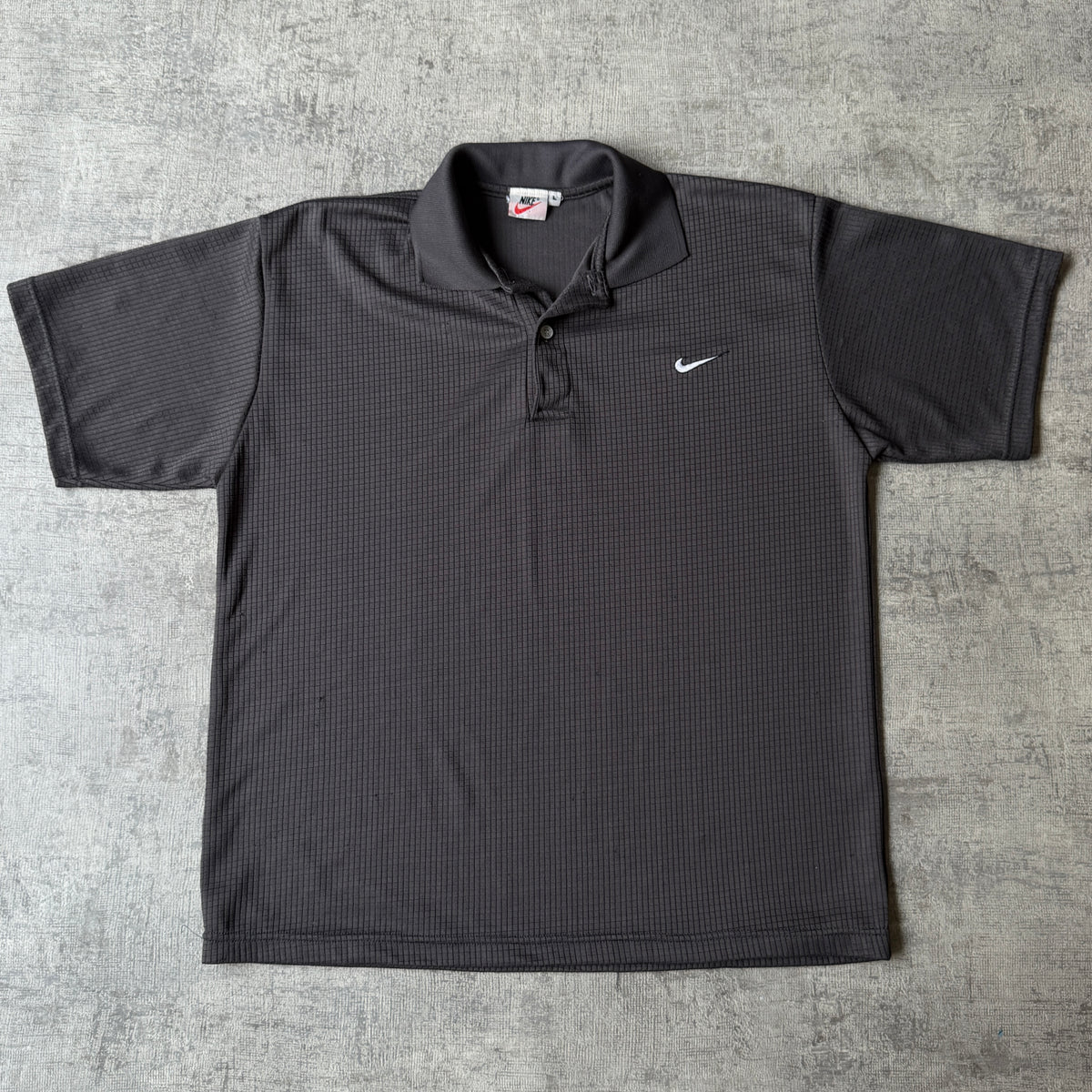 Nike Vintage Grey Polo Shirt Size L Mens Boxy Fit              -C66
