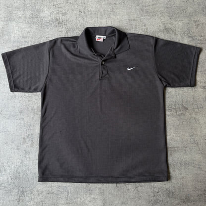 Nike Vintage Grey Polo Shirt Size L Mens Boxy Fit              -C66